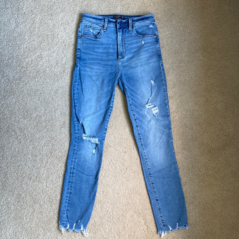 Abercrombie high rise super skinny ankle jeans